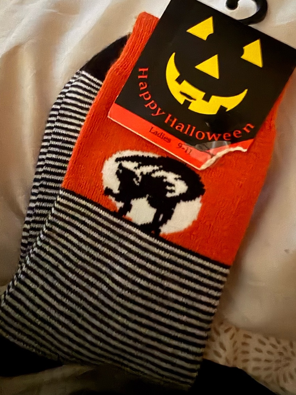 HALLOWEEN SOCKS! 🎃 Black Cat with White Stripes